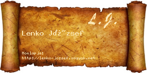 Lenko József névjegykártya